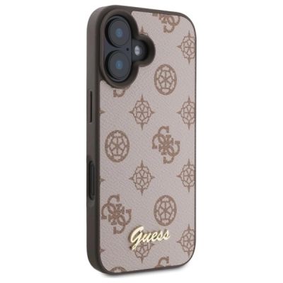 4. Guess Peony Script MagSafe iPhone 16 Case - Brown
