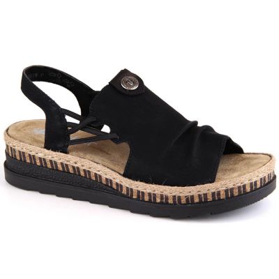Comfortable Rieker W RKR677 black sandals