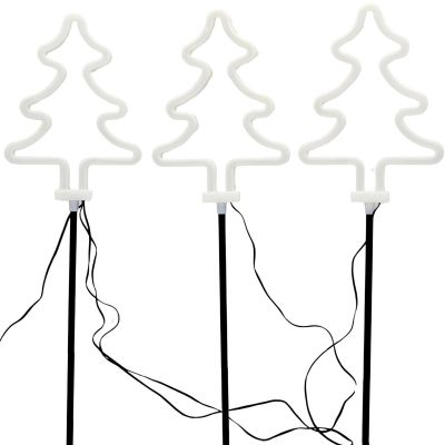 2. DECORATIVE LAMPS OUTDOOR PATH STICK 3 PCS CHRISTMAS TREE NEON