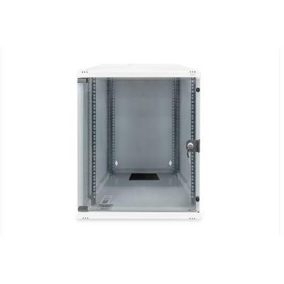 11. Digitus 19" 12U wall-mounted network cabinet 540x400, glass door, gray, undivided, unassembled, 60kg