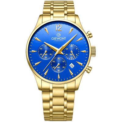 Men's Watch Giewont Chronograph Sapphire Gold Blue GW6310-B5