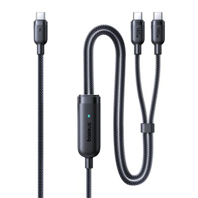 Baseus Flash 4 140W 2in1 USB-C to USB-C + USB-C Cable 1.5 m - Black