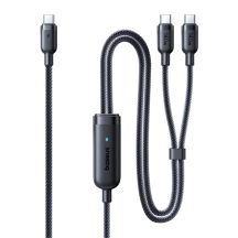 Baseus Flash 4 140W 2in1 USB-C to USB-C + USB-C Cable 1.5 m - Black