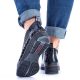 17. Rieker W R474 snakeskin leather ankle boots black