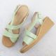 4. Sergio Leone SK298 women's patent leather wedge sandals in green