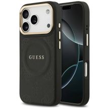 Guess Peony Hot Stamp MagSafe Case for iPhone 17 Pro - Black