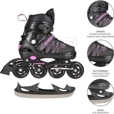 2. Nils Extreme NH11912 A 2in1 roller skates with replaceable hockey blade 31-34 Jr 16-21-045