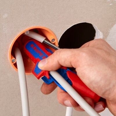 7. Knipex 16 95 03 SB Wire Stripper Blue, Red