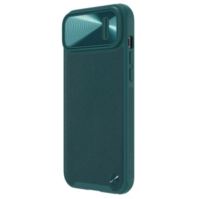 6. Nillkin CamShield Leather S Case iPhone 14 Plus case cover with camera cover green