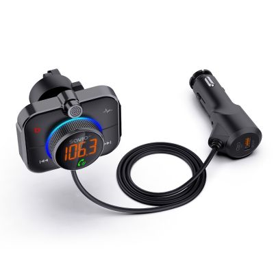 27. SAVIO TR-14 CAR FM TRANSMITTER WITH BLUETOOTH AND CHARGER, QUICK CHARGE 3.0 AND POWER DELIVERY, NOISE REDUCER