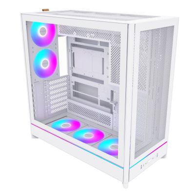4. Montech HS01 PRO PC Case, Midi-Tower, ATX, aRGB, Tempered Glass - White