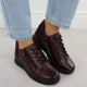12. Burgundy Leather Women’s Wedge Shoes Vinceza 39964