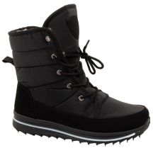 Progress Women’s Winter Boots, Black Insulated Snow Boots with Sheepskin Lining