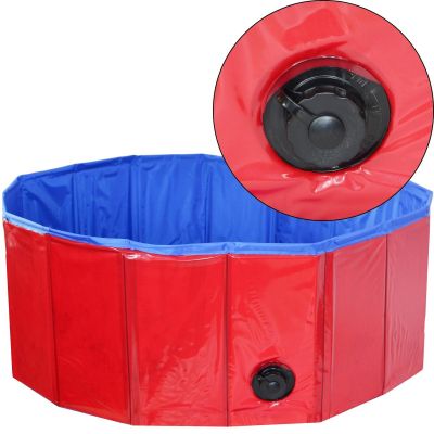 12. FOLDABLE GARDEN POOL FOR DOGS 80X30CM RED MAXPRO
