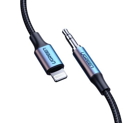 2. Ugreen cable AUX MFI Lightning audio cable - 3.5 mm mini jack 1 m gray (70509)