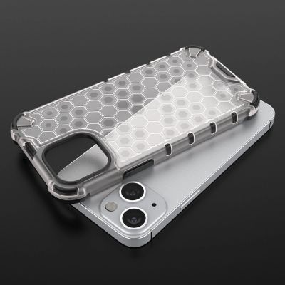 9. Honeycomb Case armor cover with TPU Bumper for iPhone 13 mini blue