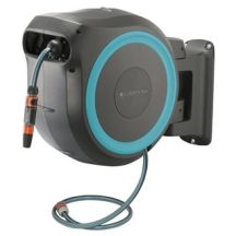 Gardena 18630-20 Garden Hose Reel Wall-Mounted Garden Hose Cart Automatic Black, Blue