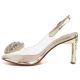 3. Transparent Gold Heeled Sandals D&A MR62-9077