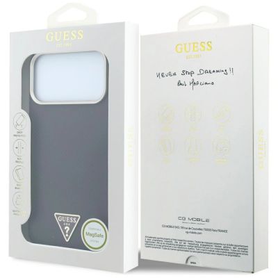8. Guess Kevlar Triangle Logo MagSafe Case for iPhone 17 Pro Max / 18 Pro Max - Burgundy