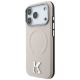 2. Karl Lagerfeld Grained Embossed Ring & Kameo Logo MagSafe Case for iPhone 18 Pro Max / 17 Pro Max - Beige