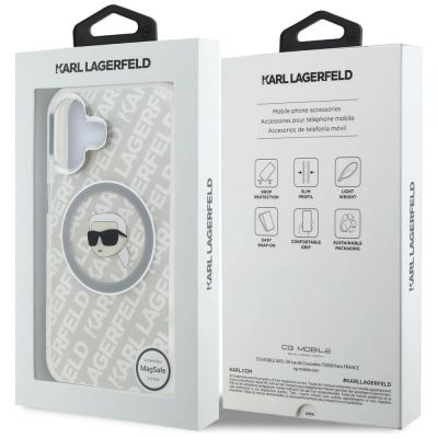 8. Karl Lagerfeld IML Karl Head Logo MagSafe Case for iPhone 16 - Gray