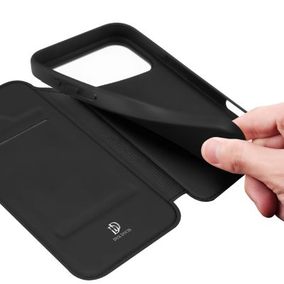 6. Dux Ducis Skin Pro Case for iPhone 17 Pro with Flip and Card Slot - Black