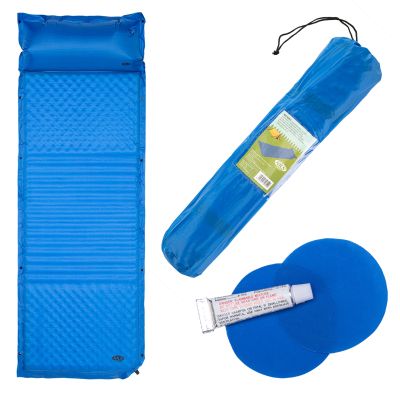 12. NILS CAMP NC4001 self-inflating mat with pillow, blue - 3.8 cm