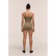 4. CASALL Shiny Seamless Rib Hotpants Women's Training Leggings, Green