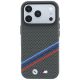 3. BMW M Quadrille Kevlar Print Tricolor Lines & Metal Logo MagSafe Case for iPhone 18 Pro / 17 Pro - Dark Gray