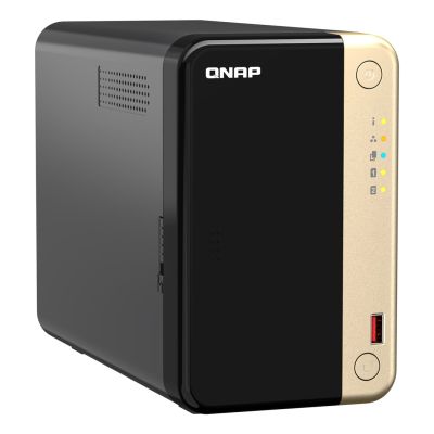 3. Qnap TS-264-8G, Tower, 2 x 2.5"/3.5" SATA, Intel Celeron N5105/N5095 4C/4T, 8 GB DDR4 onboard not expandable, 2 x 2.5GbE, optional 10GbE, External adapter (PSU)