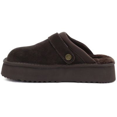 7. Women's leather insulated flip-flops on a chocolate platform Big Star UU274697