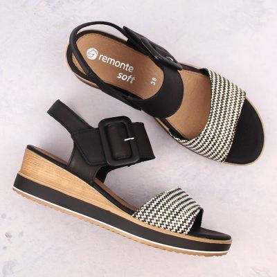 11. Remonte W RKR646 Leather Wedge Sandals