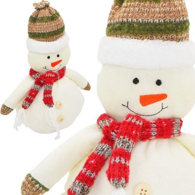 DECORATIVE SNOWMAN 23CM IN A HAT AND SCARF