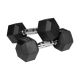 3. Rubber-coated cast iron dumbbells HEX 2x6 kg REBEL ACTIVE