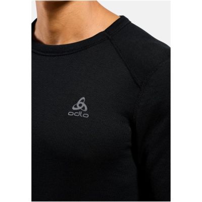 6. Men’s Odlo BL TOP Crew Neck l/s ACTIVE WARM ECO T-Shirt Size M Black