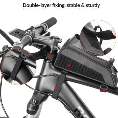 5. Rockbros 029-1BK bicycle bag for frame with phone cover - black