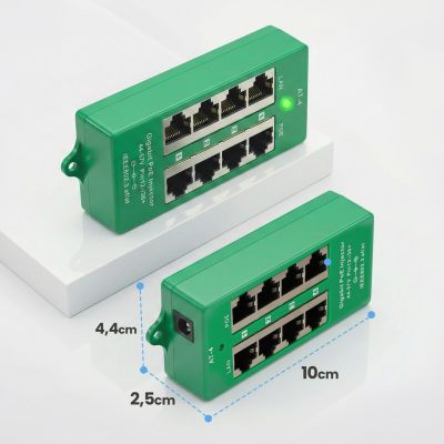 14. Extralink Gigabit PoE Injector 4 Port Active, 4 Gigabit 802.3at/af ports, Mode A