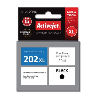 Activejet AE-202BNX Ink (replaces Epson 202XL G14010; Supreme; 20 ml; black)