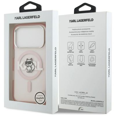 8. Karl Lagerfeld IML Choupette Sketch Logo MagSafe Case for iPhone 17 Pro - Pink