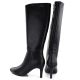 10. Women's leather boots with a high heel, insulated, black Sergio Leone KZ-30-S