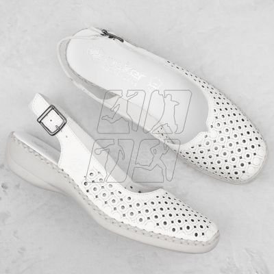 18. Comfortable leather sandals Rieker W RKR665 white