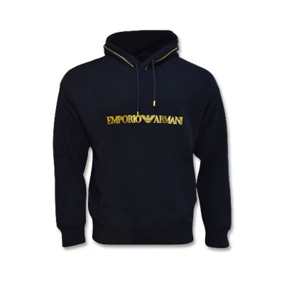 Emporio Armani men's hoodie black black gold 3R1MBW 1JHSZ