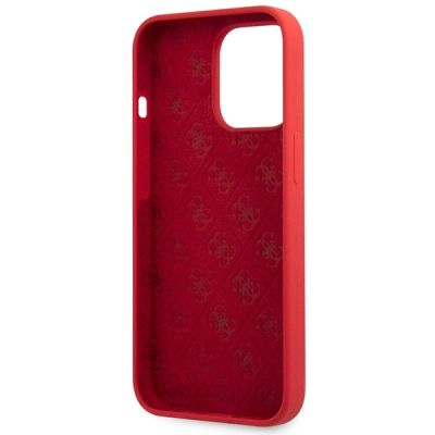 7. Guess GUHCP13XLSLMGRE iPhone 13 Pro Max 6.7" red/burgundy hard case Silicone Vintage Gold Logo