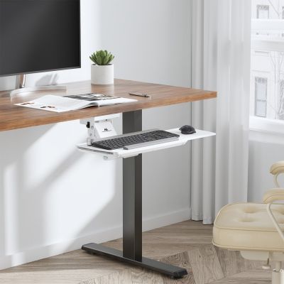 8. Maclean Under-Desk Keyboard Holder, Adjustable, Max. 5kg, White, MC-156 W