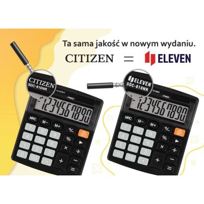 8. Eleven SDC-812NR black office calculator, replaces Citizen