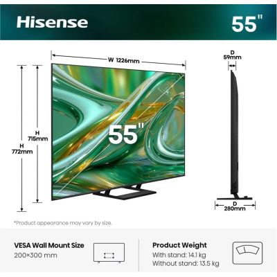 2. 55" Hisense 55E89S MiniLED 4K TV