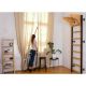 12. GYMNASTIC WOODEN AND METAL WALL BAR WITH 6 HANDLES WITH A WOODEN BAR BENCHK 711B