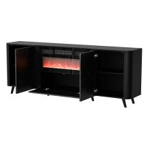 VOLARE chest of drawers 200x39x75 black/san sebastian + fireplace