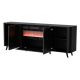 VOLARE chest of drawers 200x39x75 black/san sebastian + fireplace