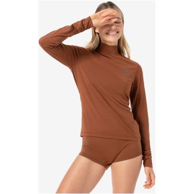 2. Women’s Long-Sleeve Mock-Neck Base Layer SUPER.NATURAL W Tundra 175 Turtleneck Flear, Brown